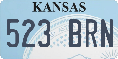 KS license plate 523BRN