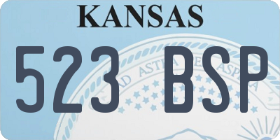 KS license plate 523BSP