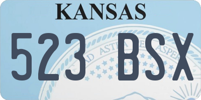 KS license plate 523BSX