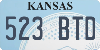 KS license plate 523BTD