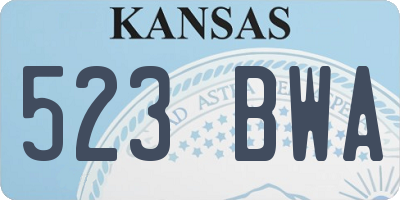 KS license plate 523BWA