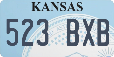 KS license plate 523BXB