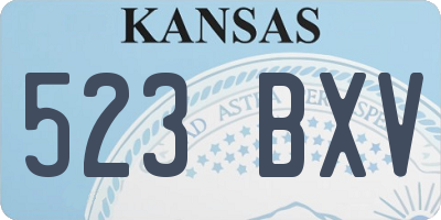 KS license plate 523BXV