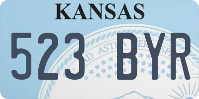 KS license plate 523BYR