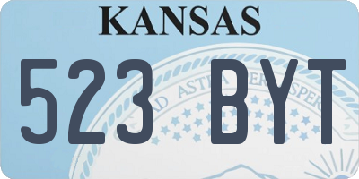 KS license plate 523BYT