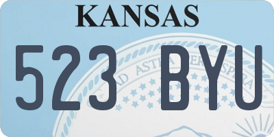KS license plate 523BYU