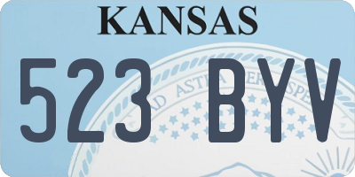 KS license plate 523BYV