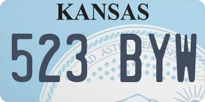 KS license plate 523BYW