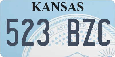 KS license plate 523BZC