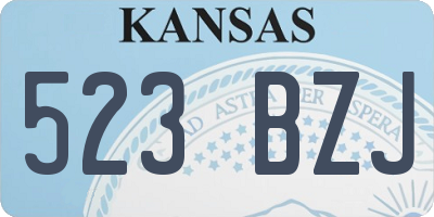 KS license plate 523BZJ