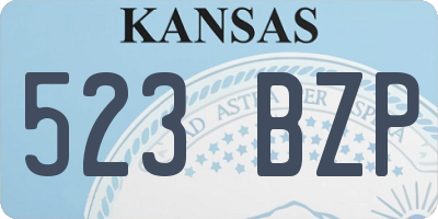 KS license plate 523BZP
