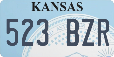 KS license plate 523BZR
