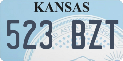 KS license plate 523BZT