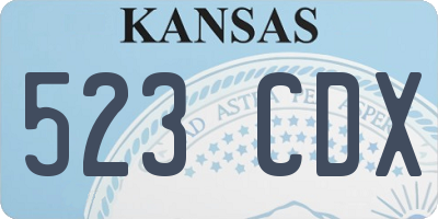 KS license plate 523CDX