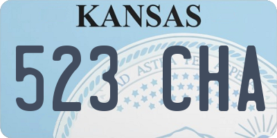 KS license plate 523CHA