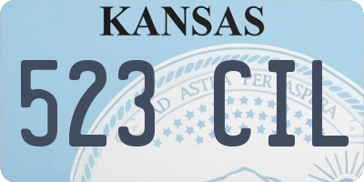 KS license plate 523CIL
