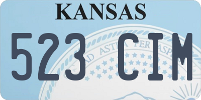 KS license plate 523CIM