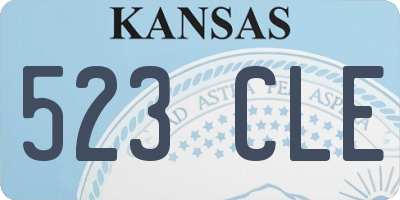 KS license plate 523CLE