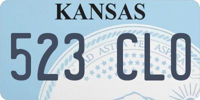 KS license plate 523CLO