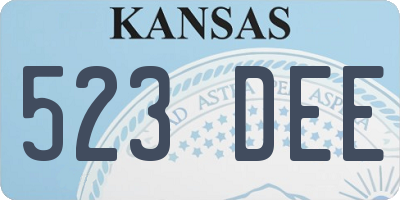 KS license plate 523DEE