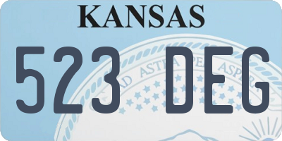 KS license plate 523DEG
