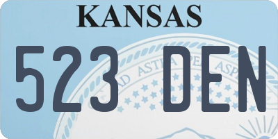 KS license plate 523DEN