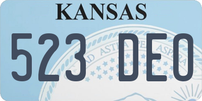 KS license plate 523DEO
