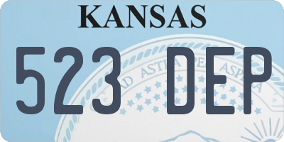 KS license plate 523DEP