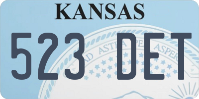 KS license plate 523DET