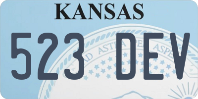 KS license plate 523DEV