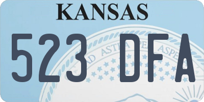 KS license plate 523DFA