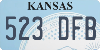 KS license plate 523DFB