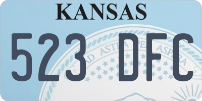 KS license plate 523DFC