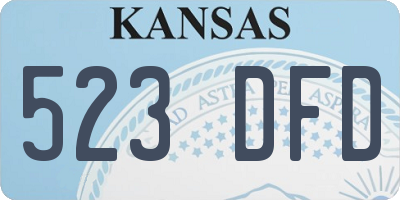 KS license plate 523DFD
