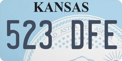 KS license plate 523DFE