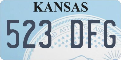 KS license plate 523DFG