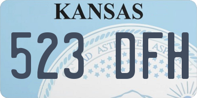 KS license plate 523DFH