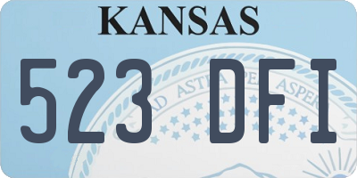 KS license plate 523DFI