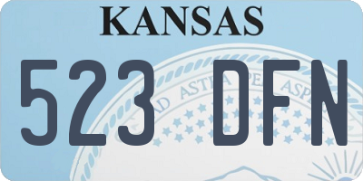 KS license plate 523DFN