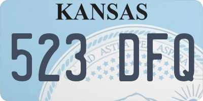 KS license plate 523DFQ