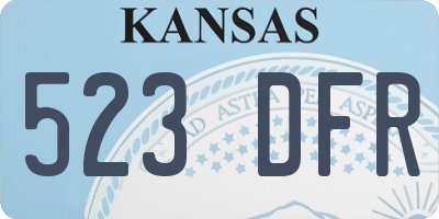 KS license plate 523DFR