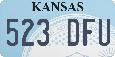 KS license plate 523DFU
