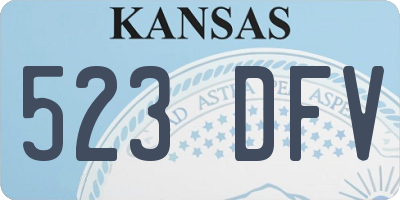 KS license plate 523DFV