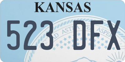 KS license plate 523DFX