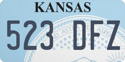 KS license plate 523DFZ