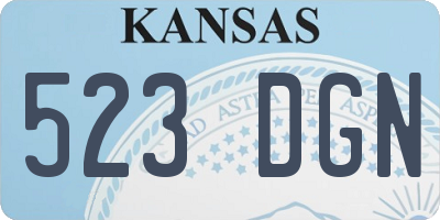 KS license plate 523DGN