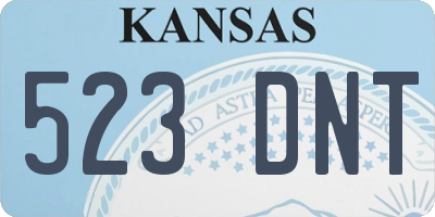 KS license plate 523DNT