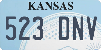 KS license plate 523DNV