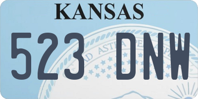 KS license plate 523DNW