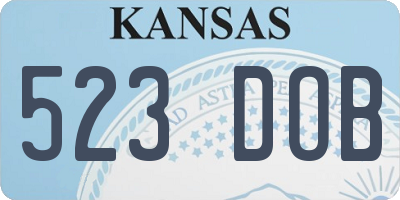 KS license plate 523DOB